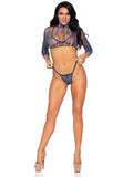 Women's, Exotic, Stripes Fishnet Bikini Set. Leg Avenue 81607
