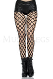 Women's, Pothole Fishnet Pantyhose, Stockings. Music Legs 50058 Black.