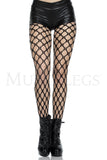 Women's, Pothole Fishnet Pantyhose, Stockings. Music Legs 50058 Black.
