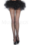 Women's, Classic Seamless Fishnet Pantyhose, Stockings. Music Legs 9001 Black