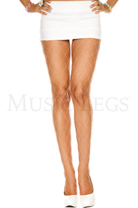 Women's, Diamond Net Spandex Pantyhose, Stockings. Music Legs 9024 N.Orange