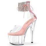 Pleaser ADORE-724RS  Women's, Adult, 7" Rhinestone Embellished Ankle Cuff Sandal. Clr/B.pink