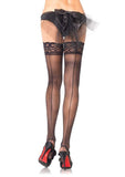 Women's, Exotic, Sheer Thigh High Stockings. Leg Avenue 1042 Black