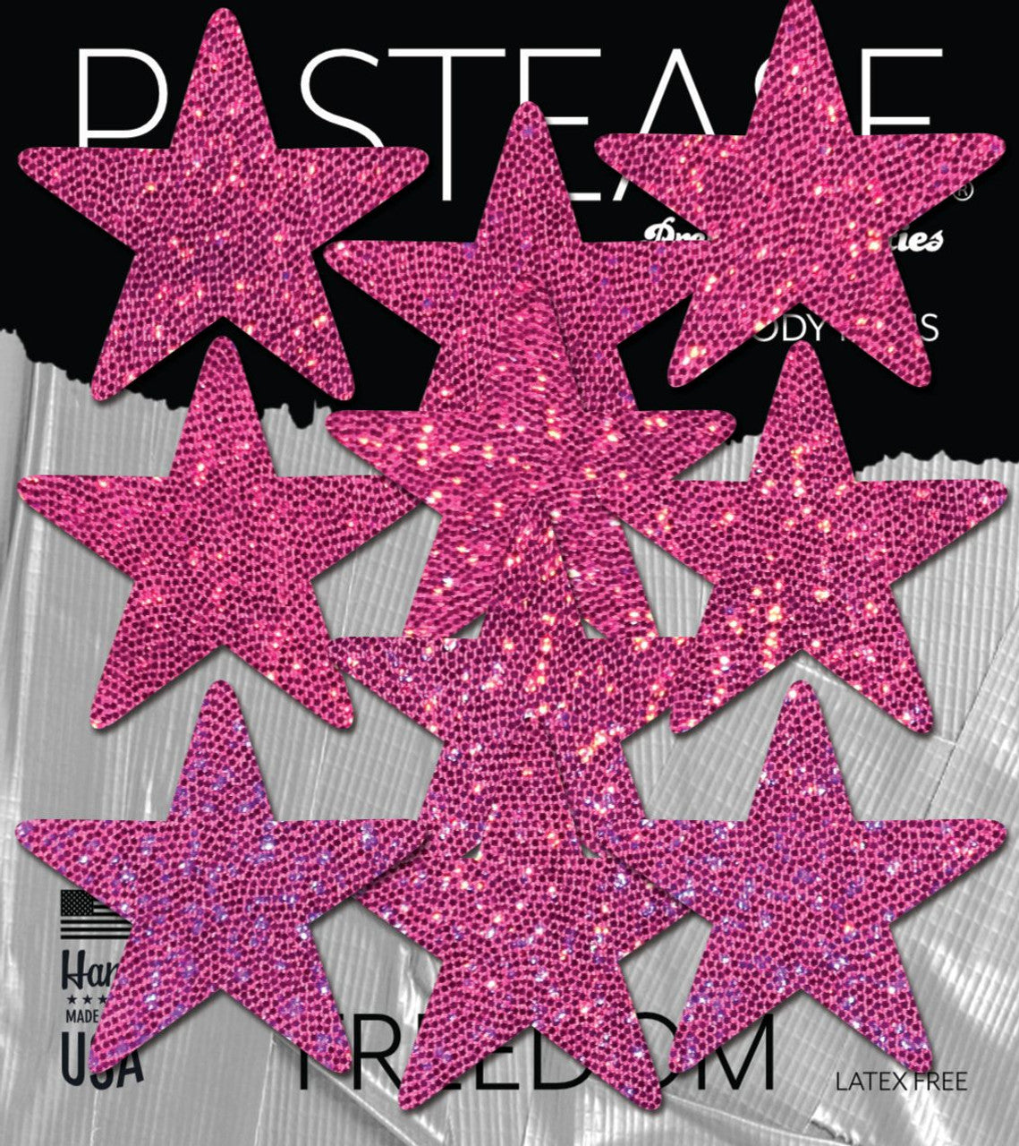 Mini Bowie Blue Glitter Star BodiStix 6PK Body Sticker Pasties