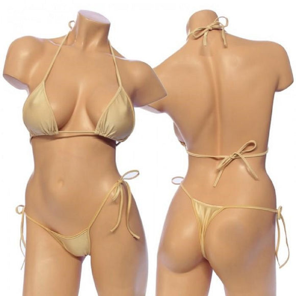 Women's, Tie Side Bikini Set. HE-3001 Nude
