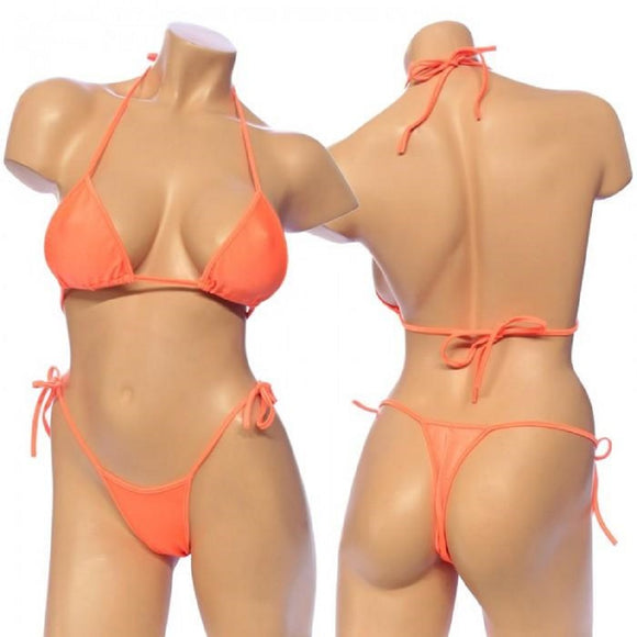 Women's, Tie Side Bikini Set. HE-3001 Orange