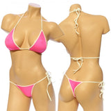 Women's, Two Tone  Tie Side Bikini Set. HE-3001-T Black/Pink