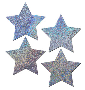 Petites: Two-Pair Small Glitter Star Nipple Pasties by Pastease.