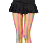 Women's Neon Rainbow Striped Fishnet Pantyhose. Stockings. Leg Avenue 9970