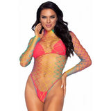 Women's, Rainbow Outfit Fishnet Bodysuit  LA-89230