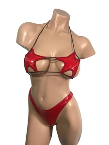 CHZ-1015 Sexy Star Bikini Set. Red-Vinyl