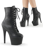 Pleaser Adore-1020 Exotic Dancing, Clubwear, Ankle 7" Platform Boot.  Black Faux/Leather