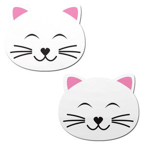 Happy White Kitty Cat Nipple Pasties by Pastease.