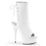 Pleaser DELIGHT-1018 Clubwear, Exotic Dancing, 6" Platform Ankle/Boots.  White