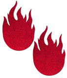Flame: Glitter Red Flames Nipple Pasties by Pastease.