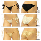 Women's, Tie Side Scrunch Back Bottom Panty, Thong  (G-17)