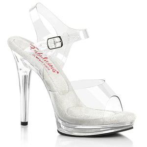 Pleaser, Women 5" Stiletto Heels Ankle Strap Platform Sandal. GLORY-508 Clr