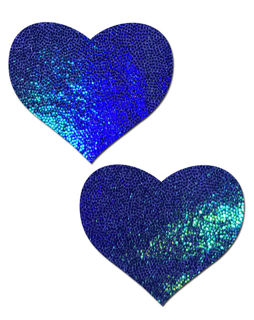 Love: Liquid Blue Spectrum Heart Nipple Pasties by Pastease.