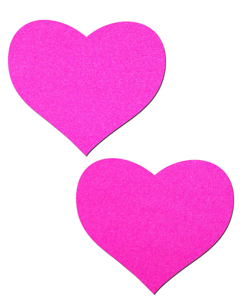 Love: Neon Pink Day-Glow Lycra Heart Nipple Pasties by Pastease.