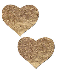 Liquid Gold Heart Nipple Pasties by Pastease.