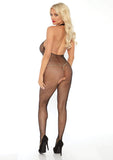 Women's, Seamless Fishnet High Neck Halter Bodystocking. Leg Avenue 8509