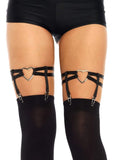 Women's Dual Strap Elastic Garter Suspender With Heart. Leg Avenue-2332 Black