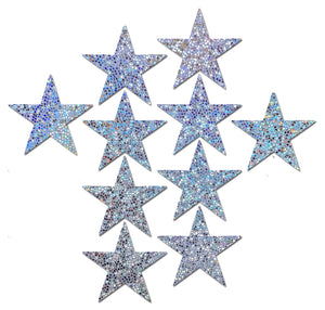 Body Minis: 10 Mini Silver Glitter Stars Nipple & Body Pasties by Pastease.