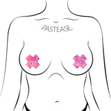 Petite Plus X: Two Pair of Small Shattered Glass Disco Ball Cross Nipple Pasties by Pastease®