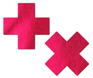 Plus X: Liquid Red Cross Nipple Pasties by Pastease.