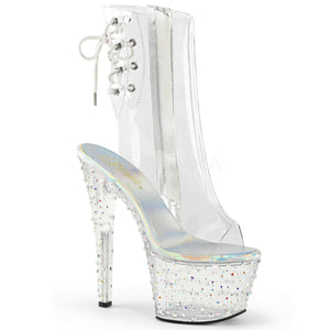 Pleaser STARDANCE-1018C-7 Clubwear Exotic Dancing 7" Platform Ankle Boot. Clear
