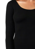 Fashion Bodystockings, Opaque Long Sleeves Bodysuit. Leg Avenue 8578 Black.