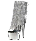 Pleaser Adore-1017RSF Exotic Dancer, Clubwear Ankle Hi Sexy Platform Boot. Silver/Chrome