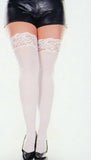 Women's Plus Size Butterfly Lace Top Sheer Thigh High Stockings. Music Legs 4705Q
