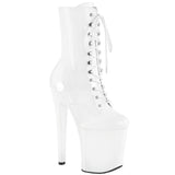 Pleaser XTREME-1020 Exotic Dancing Super High Ankle/Mid Calf High Boots. White/Pat