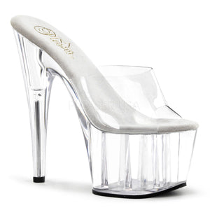Pleaser Adore-701 Women's Stiletto 7" Heel Slip On Platform Sandal. Clear