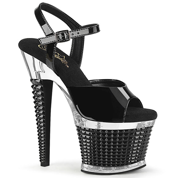 Pleaser SPECTATOR-709, Adult Women Shoes,  Ankle Strap Sandal. Black/Clr