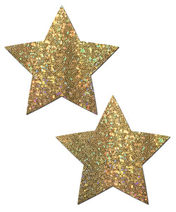 Star: Gold Glitter Star Nipple Pasties by Pastease.
