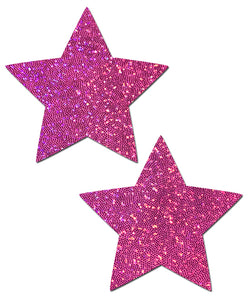 Star: Hot Pink Glittering Star Nipple Pasties by Pastease.