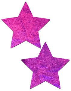 Star: Pink Holographic Star Nipple Pasties by Pastease.