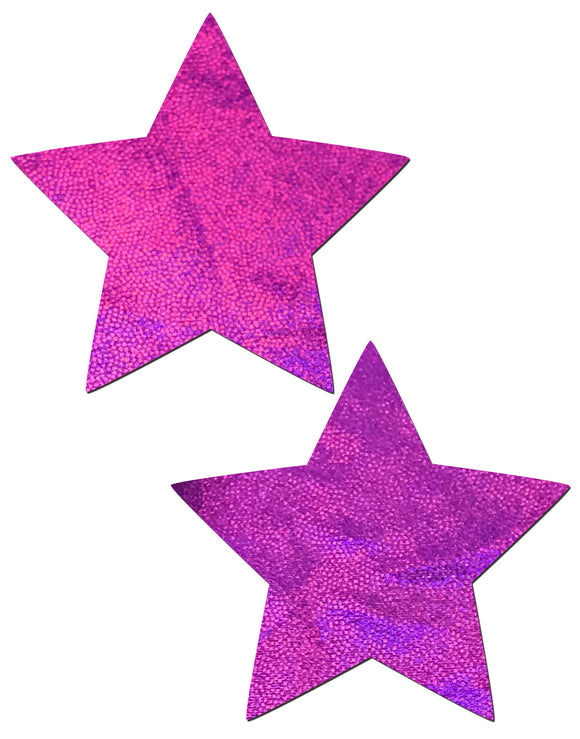 Star: Pink Holographic Star Nipple Pasties by Pastease.