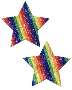 Star: Glittering Double Rainbow Star Nipple Pasties by Pastease.